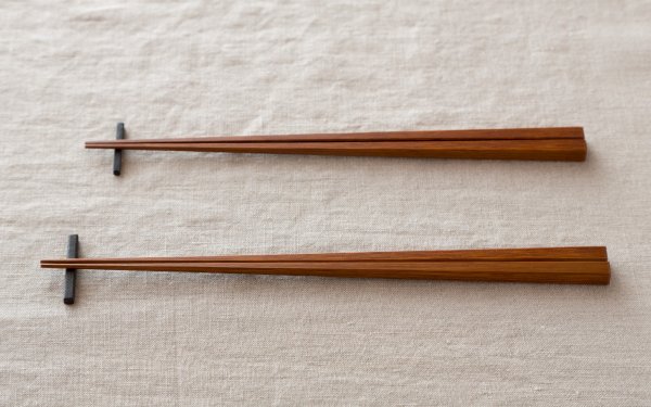 竹箸　拭き漆　燻し煤竹｜2サイズ