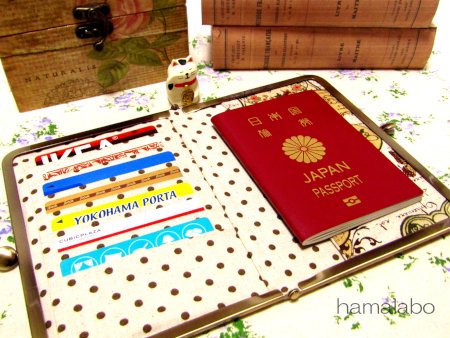 がま口パスポートケースの型紙＆作り方レシピ17.7cm