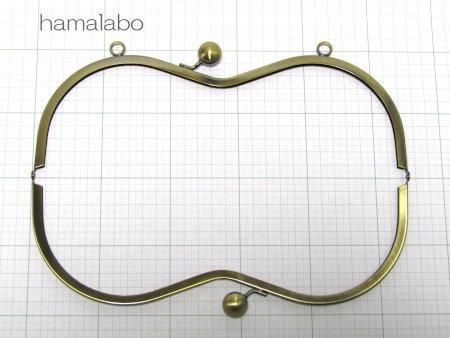 27.5cm大玉のメガネ型口金(アンティークゴールド)カン付き 27.5cm大玉のメガネ型口金(アンティークゴールド)カン付き