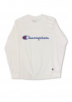 Champion -LOGO L/S TEE(WHITE)<img class='new_mark_img2' src='https://img.shop-pro.jp/img/new/icons5.gif' style='border:none;display:inline;margin:0px;padding:0px;width:auto;' />