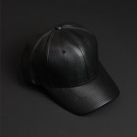 ROI'AL-LEATHER CAP(BLACK)