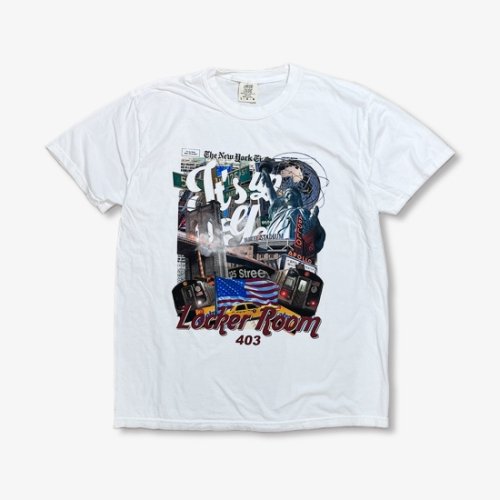 LOCKER ROOM -UP TO YOU garment dye Souvenir S/S T-SHIRT(WHITE/MULTI)<img class='new_mark_img2' src='https://img.shop-pro.jp/img/new/icons5.gif' style='border:none;display:inline;margin:0px;padding:0px;width:auto;' />