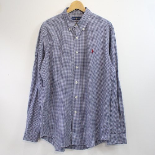 LR SELECT USED SHIRT -POLO RALHPH LAUREN ONE POINT L/S CHECKERED SHIRT (NAVY)<img class='new_mark_img2' src='https://img.shop-pro.jp/img/new/icons62.gif' style='border:none;display:inline;margin:0px;padding:0px;width:auto;' />