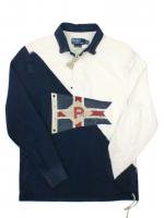 POLO RALPH LAUREN -L/S RUGGER SHIRT(WHITE,NAVY)<img class='new_mark_img2' src='https://img.shop-pro.jp/img/new/icons24.gif' style='border:none;display:inline;margin:0px;padding:0px;width:auto;' />