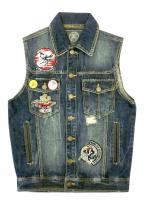 BORN FLY- DENIM VEST<img class='new_mark_img2' src='https://img.shop-pro.jp/img/new/icons5.gif' style='border:none;display:inline;margin:0px;padding:0px;width:auto;' />