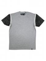 HUDSON NYC -ZIP OFF LEATHER SLEEVE T-SHIRT(GRAY)<img class='new_mark_img2' src='https://img.shop-pro.jp/img/new/icons5.gif' style='border:none;display:inline;margin:0px;padding:0px;width:auto;' />