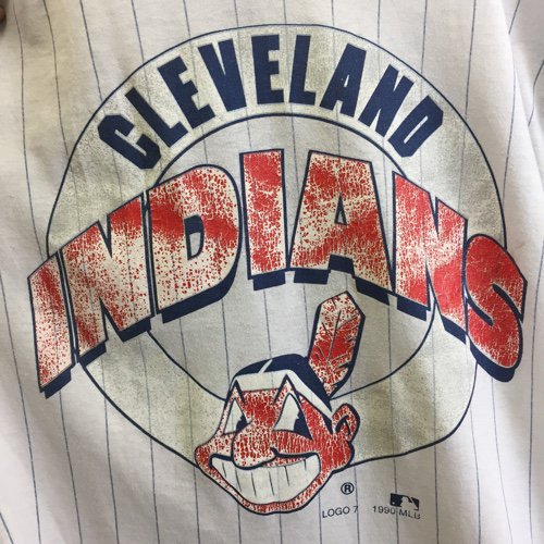 's LOGO 7 CLEVELAND INDIANS 袖切り替えプリントTシャツ ベース