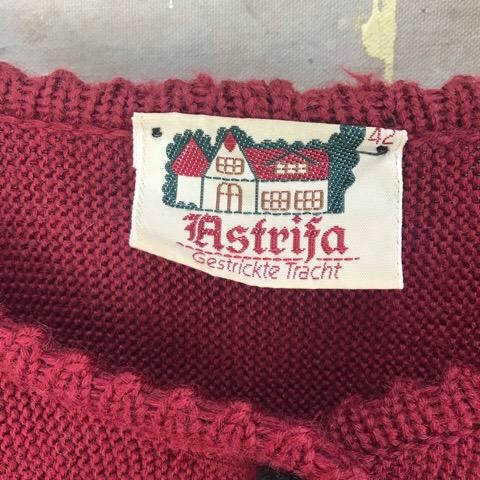 OLD Astrifa チロルカーディガン えんじ色 - ヨーロッパやアメリカの