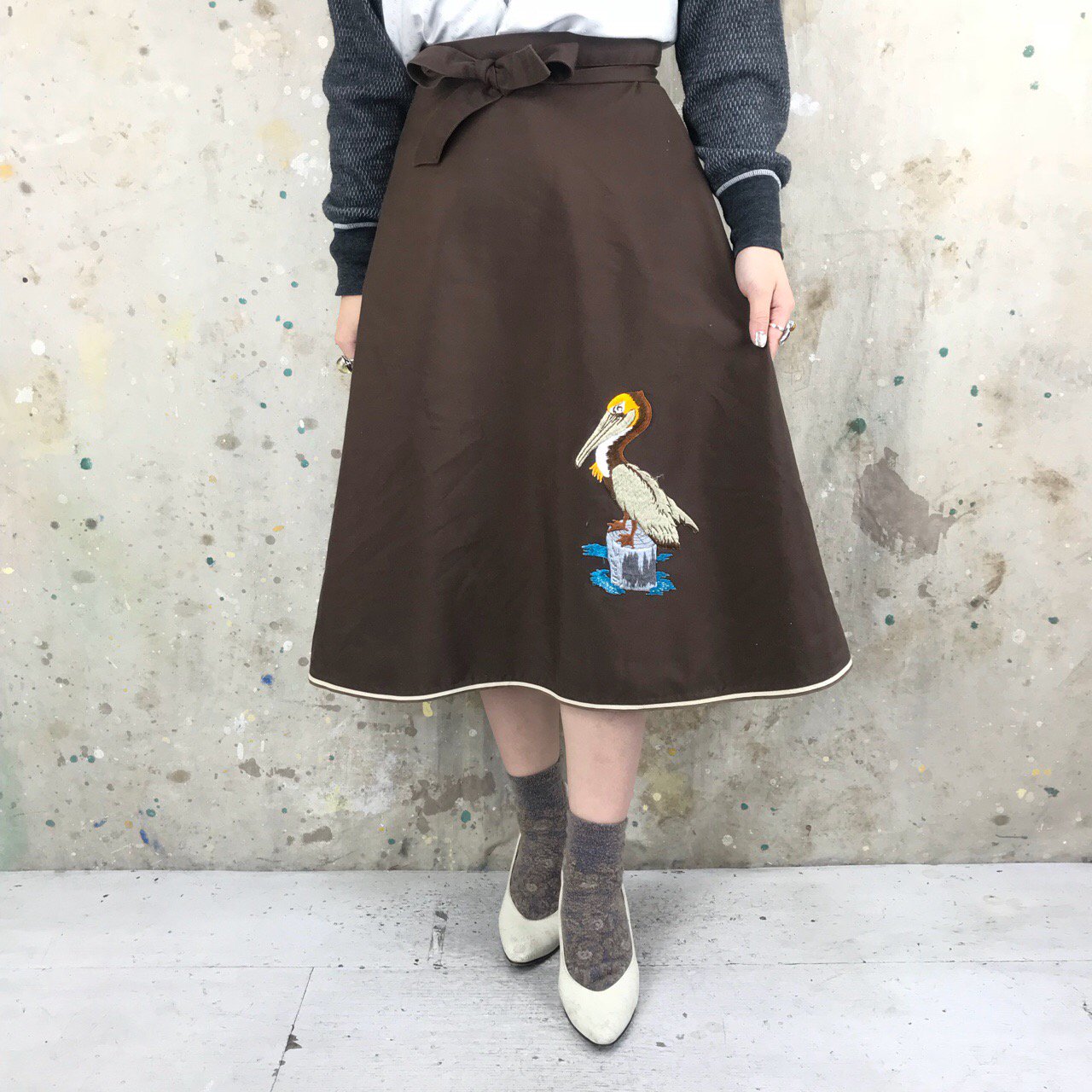 vintage ラップスカート 巻きスカート - ロングスカート