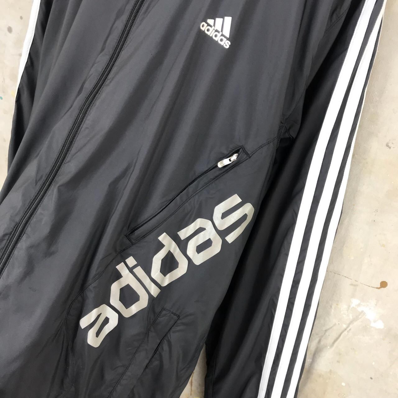 アメリカ古着 adidas 3本ライン ジップアップブルゾン スポーツ