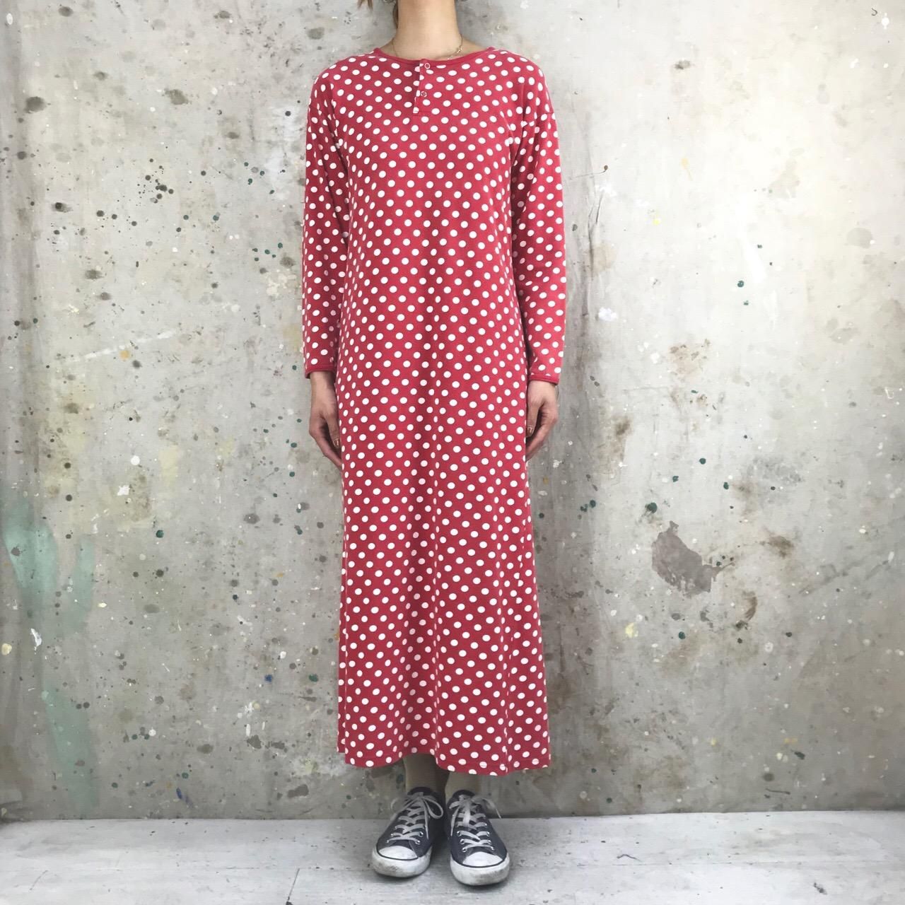 ヨーロッパ古着 marimekko マリメッコ ドット柄 長袖 ワンピース