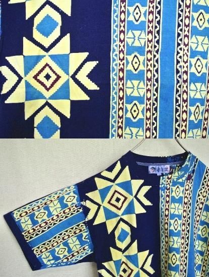 アメリカ古着 KERIS FASHION 総柄 ネイティブ柄プリント Tシャツ - ヨーロッパやアメリカのヴィンテージ古着なら｜古着屋ChuPa