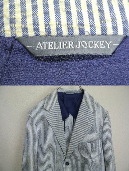 ヨーロッパ古着　ATELIER JOCKEY　ストライプ　テーラードジャケット　Italy製 -  ヨーロッパやアメリカのヴィンテージ古着なら｜古着屋ChuPa