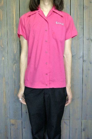アメリカ古着 ～70's KingLouie ボーリングシャツ ピンク - ヨーロッパ