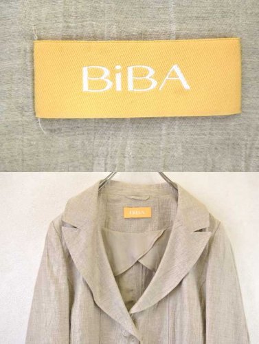 ヨーロッパ古着　BiBA　リネン混　デザイン　薄手ジャケット - ヨーロッパやアメリカのヴィンテージ古着なら｜古着屋ChuPa