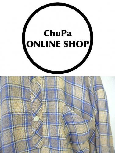 ヨーロッパ古着　OLD　チェック柄グランパシャツ　プルオーバーシャツ - ヨーロッパやアメリカのヴィンテージ古着なら｜古着屋ChuPa