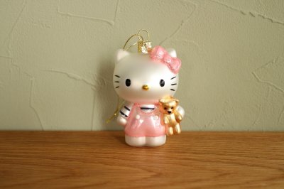 Hello Kitty ピンク くま / ガラス オーナメント Hello Kitty
