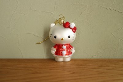 Hello Kitty クリスマス ドレス / ガラス オーナメント Hello Kitty
