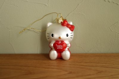 Hello Kitty ハート / ガラス オーナメント Hello Kitty