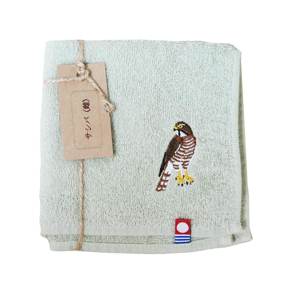 サシバ(雌)刺繍のタオルハンカチ｜今治タオル - 奄美大島特産品販売