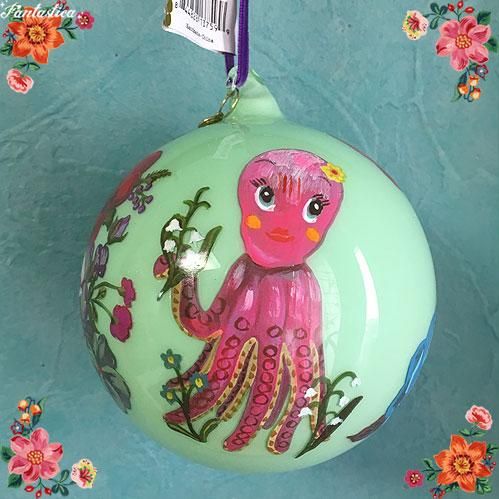 ナタリー・レテ】オーナメント オクトパス&バード・ボール タコと
