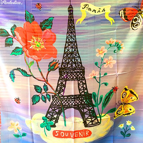 【ナタリー・レテ】ラージ・シルクスカーフ パリ・スーヴェニール 98cm Paris Souvenir