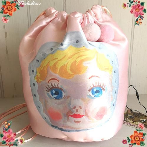 ナタリー レテ ドローストリング バッグ チャーミー ピンク ブロンド ピンク チャーミーちゃんの巾着バッグ ナタリー レテ ドローストリング バッグ チャーミー ピンク ブロンド ピンク チャーミーちゃんの巾着バッグ