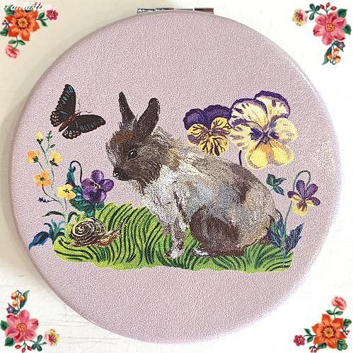 新品　ナタリーレテ　コンパクト ミラー　ラビット　うさぎ　ウサギ ナタリー・レテ】コンパクト・ミラー ラビット ウサギの手鏡