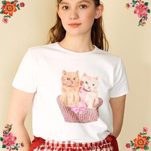 ナタリー・レテ Tシャツ トゥー・キティーズ　子猫たちのプルオーバー ナタリー・レテ】Tシャツ トゥー・キティーズ 子猫たちのプル