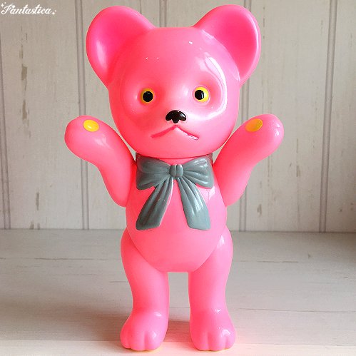 【レトロドール】クマちゃん ソフビ人形 ピンク