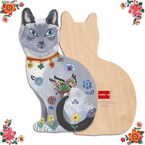 【ナタリー・レテ】サービングボード サイアミーズ・キャット　シャム猫のデコレーションボード