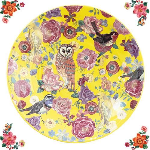 ナタリー・レテ】プレート オウル＆バード フクロウと野鳥たちのお皿