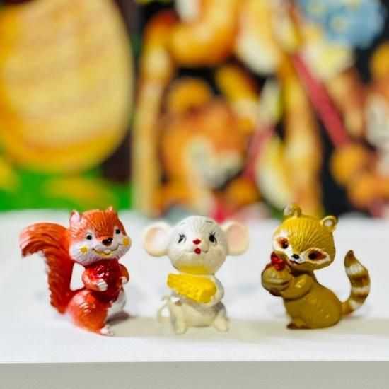 レトロアニマル】ミニチュア・フィギュア ホワイト・マウス 白ねずみ