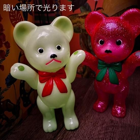 レトロドール】復刻版 クマちゃん 蓄光 レトロ・ソフビ人形