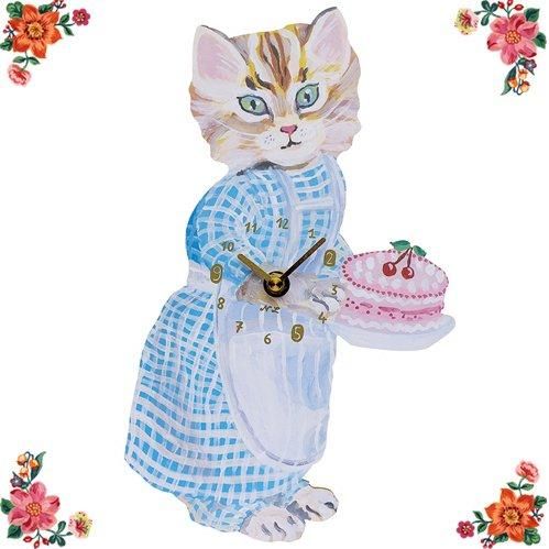 ナタリー・レテ】ダイカット・クロック ブルー・アイ・キャット