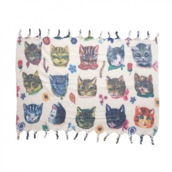 ナタリー・レテ】シャギー・ブランケット・ストール キャッツ