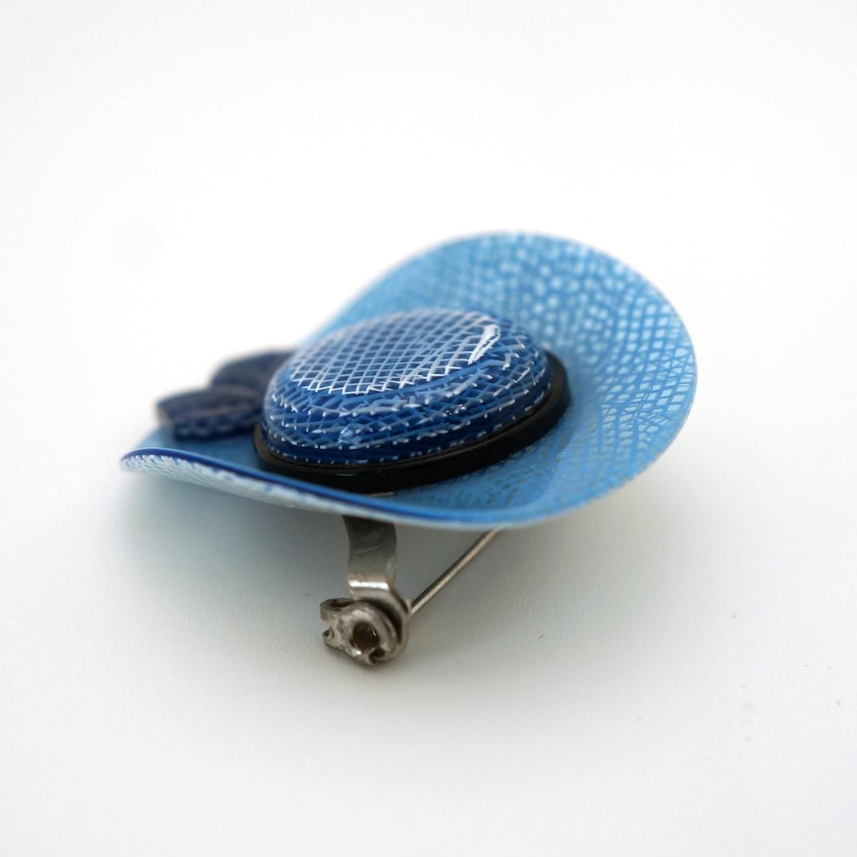 Lea Stein Paris リアスタン パリ　青い帽子とステッキのブローチ LEA STEIN リアスタン ブローチ 帽子