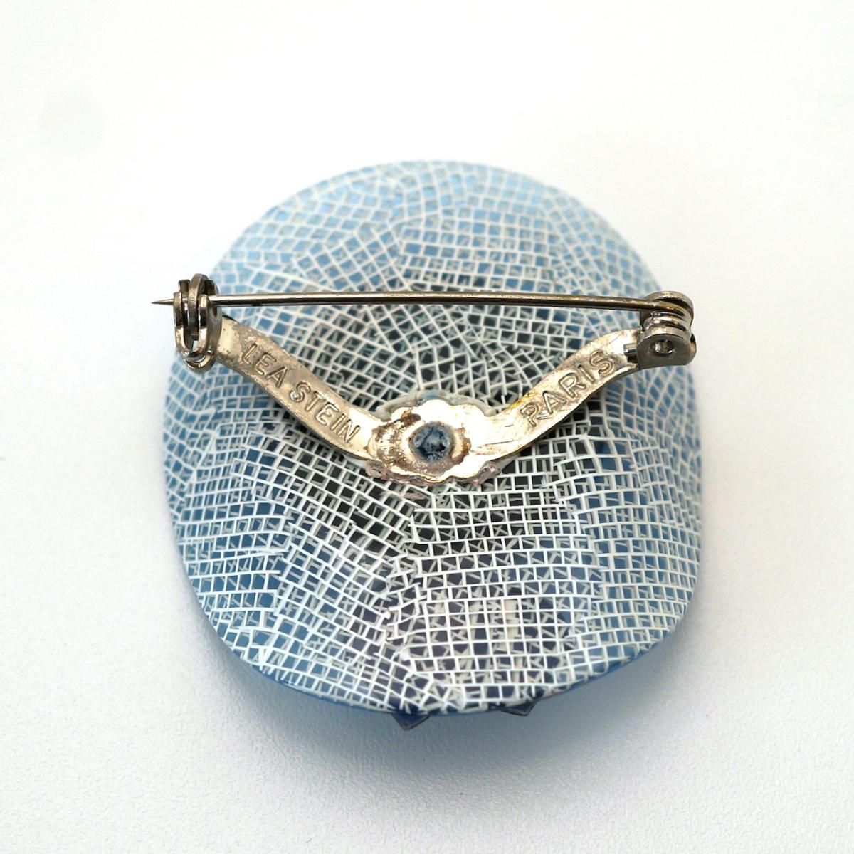 Lea Stein Paris リアスタン パリ　青い帽子とステッキのブローチ LEA STEIN リアスタン ブローチ 帽子