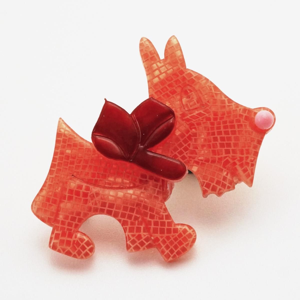 希少 LEASTEIN PARIS リアスタン ドッグブローチ セルロイド 犬 希少 LEASTEIN PARIS リアスタン ドッグブローチ セルロイド 犬