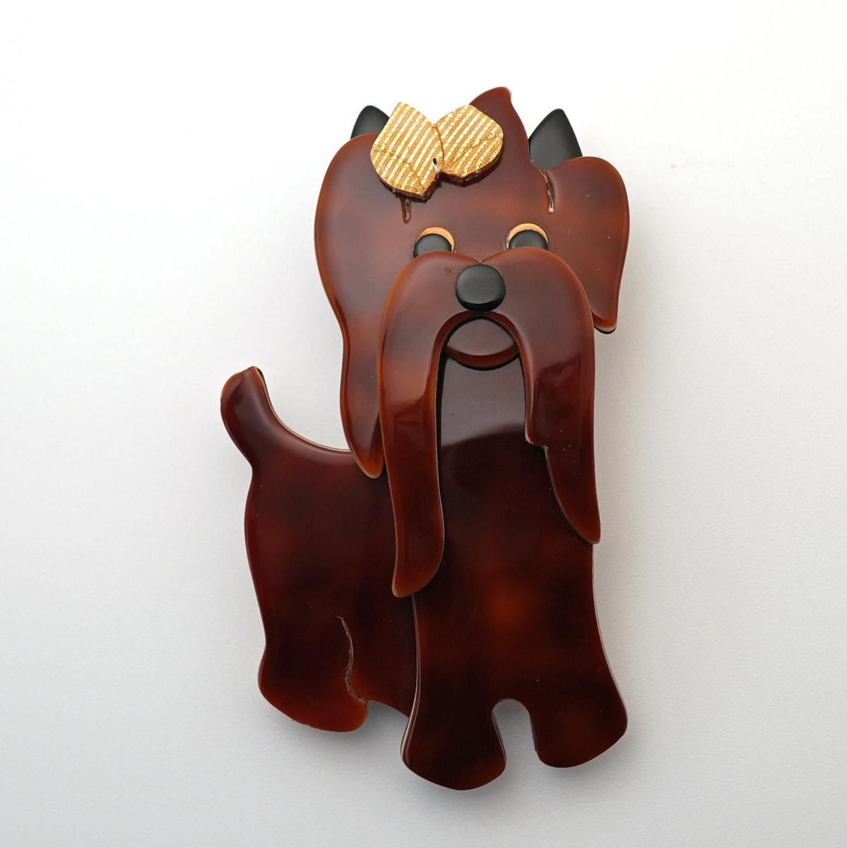 LEA STEIN リアスタン ブローチ 犬 マルチーズ