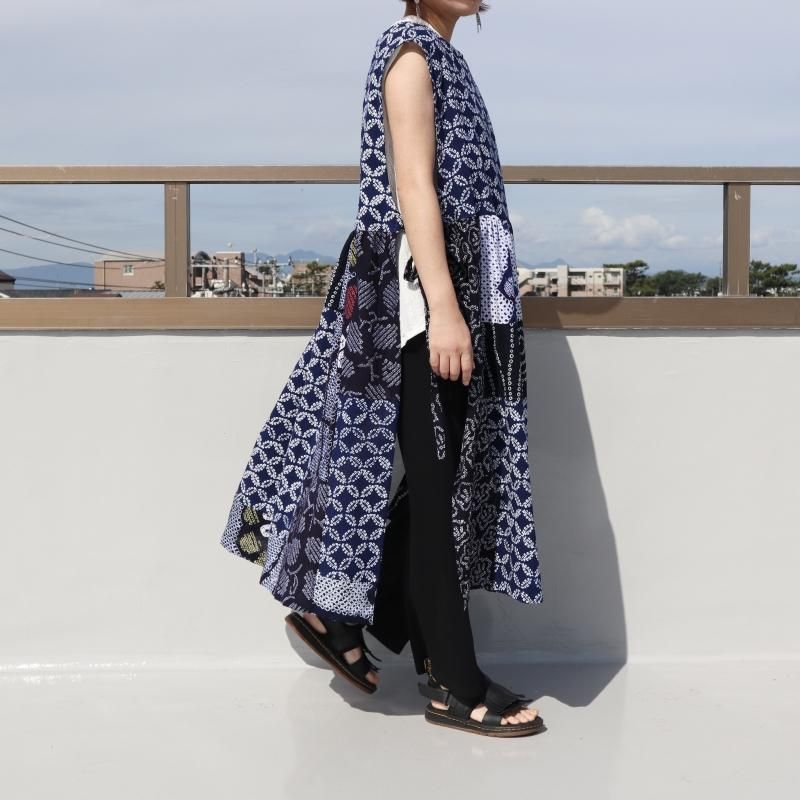 4-2浴衣リメイク 浴衣ロングワンピース 浴衣パッチワーク 着物リメイク