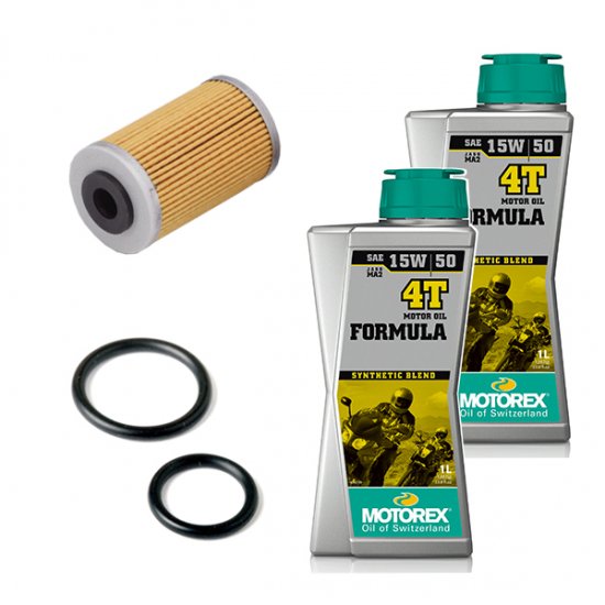 オイル交換キット【MOTOREX OIL FORMULA 4T(15W-50)】125-200; - KTM東海オンラインショップ