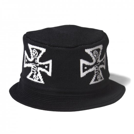 <img class='new_mark_img1' src='https://img.shop-pro.jp/img/new/icons50.gif' style='border:none;display:inline;margin:0px;padding:0px;width:auto;' />HAIGHT إ GOOD BAD CROSS KNIT HAT åɥХåɥ˥åȥϥå BLACK