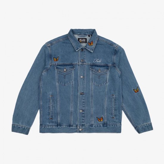 <img class='new_mark_img1' src='https://img.shop-pro.jp/img/new/icons15.gif' style='border:none;display:inline;margin:0px;padding:0px;width:auto;' />FELT ե BUTTERFLY GARDEN DENIM JACKET Хե饤ǥǥ˥ॸ㥱å WASHED DENIM