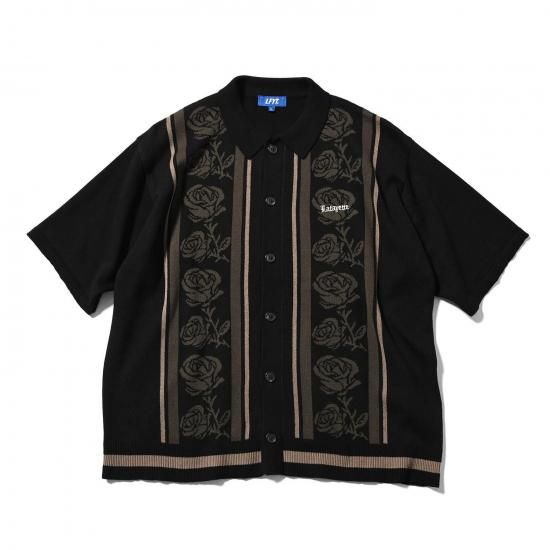 <img class='new_mark_img1' src='https://img.shop-pro.jp/img/new/icons15.gif' style='border:none;display:inline;margin:0px;padding:0px;width:auto;' />LFYT 륨ե磻ƥ ROSE SUMMER KNIT SHIRT ޡ˥åȥ BLACK