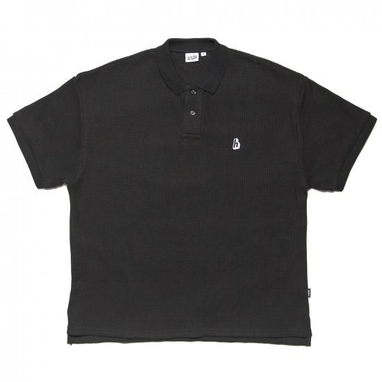 <img class='new_mark_img1' src='https://img.shop-pro.jp/img/new/icons15.gif' style='border:none;display:inline;margin:0px;padding:0px;width:auto;' />HAIGHT إ WAFFLE POLO SHIRT åեݥ BLACK