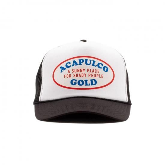 <img class='new_mark_img1' src='https://img.shop-pro.jp/img/new/icons15.gif' style='border:none;display:inline;margin:0px;padding:0px;width:auto;' />ACAPULCO GOLD ץ륳 OVAL LOGO TRUCKER CAP ȥåå BLACK/WHITE