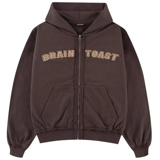 <img class='new_mark_img1' src='https://img.shop-pro.jp/img/new/icons55.gif' style='border:none;display:inline;margin:0px;padding:0px;width:auto;' />SPLR ԡ륢 BRAIN TOAST VINTAGE WASH ZIP HOODIE ֥쥤ȡȥӥơåץաǥ BROWN