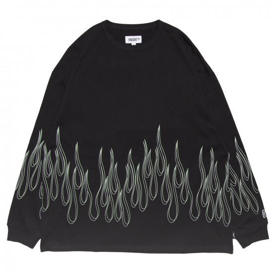 <img class='new_mark_img1' src='https://img.shop-pro.jp/img/new/icons15.gif' style='border:none;display:inline;margin:0px;padding:0px;width:auto;' />HAIGHT إ FLAMES L/S TEE ե쥤ॹ󥰥꡼֥ƥ BLACK