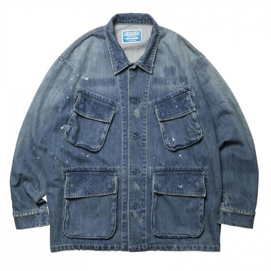 <img class='new_mark_img1' src='https://img.shop-pro.jp/img/new/icons15.gif' style='border:none;display:inline;margin:0px;padding:0px;width:auto;' />LIBERAIDERS ٥쥤 DENIM COMBAT JACKET ǥ˥ॳХåȥ㥱å BLUE